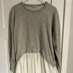 Zara sweater with integrated shirt dress